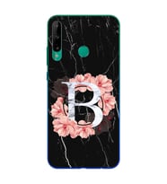Mermer Çiçekli Harf Tasarım Süper Şeffaf Silikon Telefon Kılıfı Huawei P40 Lite 