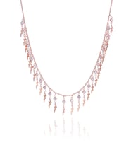 Söğütlü Silver Gümüş rose zirkon taşlı şimşek kolye