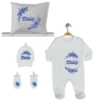 Pia Baby Gl 1915-04 İsme Özel Yastık Tulum Set