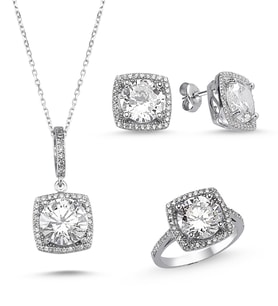 Aşkım 8 Ct 925 Ayar Gümüş Zarif Set