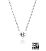 Papatya Silver Swarovski® Tektaş Kalp Kolye Rodyum Kaplama 925 Ayar Gümüş