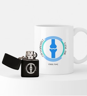 BK Gift Kişiye Özel Ortopedist Çakmak ve Kupa Seti - 2