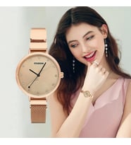 Coliseum Kadın Kol Saati Lüks Moda Şık Trend Bayan Kol Saati Siyah Rose Gold
