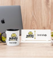 Jeoloji Mühendisi Siyah Kupa Bardak Ve Masa İsimliği Hediye Seti