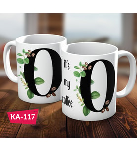 O Harf Baskılı Hediyelik Kahve Kupa Bardak