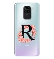 Pembe Çiçekli Harf Tasarım Süper Şeffaf Silikon Telefon Kılıfı Xiomai Redmi Note
