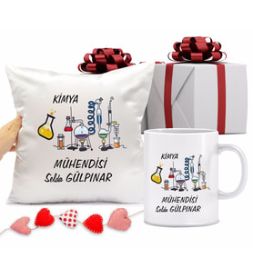 Kimya Mühendisi Kupa Bardağı ve Yastığı Hediye Seti (Model 1)