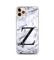 Iphone 11 Pro Max Beyaz Mermer Harf Tasarımlı Telefon Kılıfı Z-Harfi 
