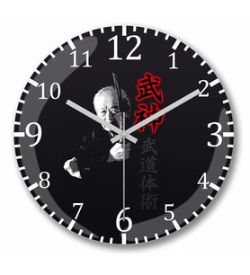 Bujinkan Hatsumi Tanto  Duvar Saati Bombeli Gercek Cam