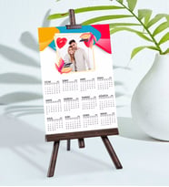 BK Gift Kişiye Özel 15x21 cm Fotoğraf Kartlı Şövaleli 2024 Takvim -7 (Beyaz)