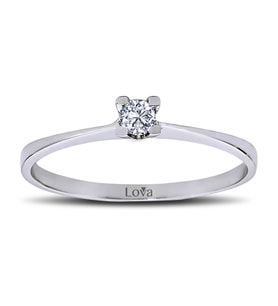 Lova G Renk 0,08 Karat Pırlanta Tektaş Yüzük - 1020093