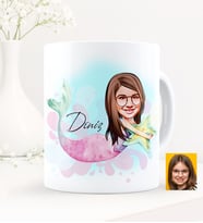 BK Gift Kişiye Özel Kız Çocuk Deniz Kızı Karikatürlü Beyaz Kupa Bardak