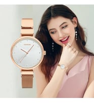 Coliseum Kadın Kol Saati Lüks Moda Şık Trend Bayan Kol Saati Siyah Rose Gold