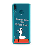 Snoopy Tasarımlı Süper Şeffaf Silikon Telefon Kılıfı Huawei Y9 (2019)