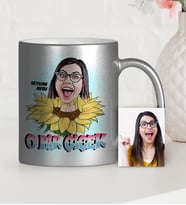 BK Gift Kişiye Özel Kadınlar Günü Temalı Karikatür Gümüş Yaldızlı Kupa Bardak  1