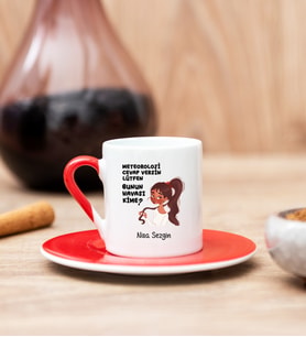 Bunun Havası Kime Kırmızı Türk Kahvesi Fincanı