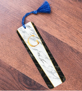 Mermer Tasarım Baş Harfli Gold Kitap Ayracı