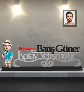 Kişiye Özel Erkek Karikatürlü Kolay Yetişmiyor Ahşap Biblo Model-11
