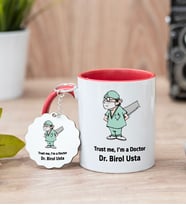 Trust Me Tasarım Kırmızı Kupa Bardak Ve Anahtarlık Set