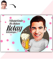 BK Gift Kişiye Özel Şerefe Karikatür Baskılı Yaş Pasta İçin Yenilebilir Şekerli Kağıt  1(Sadece Kağıt)