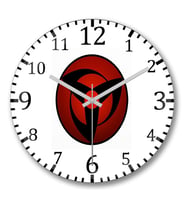 Mangekyou Sharingan Duvar Saati Bombeli Gercek Cam