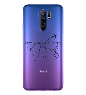 Çizgi Harita Tasarımlı Süper Şeffaf Silikon Telefon Kılıfı Xiomai Redmi 9