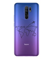 Çizgi Harita Tasarımlı Süper Şeffaf Silikon Telefon Kılıfı Xiomai Redmi 9