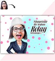 BK Gift Kişiye Özel Bayan Mühendis Karikatür Baskılı Yaş Pasta İçin Yenilebilir Şekerli Kağıt  1(Sadece Kağıt)