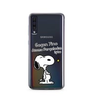 Snoopy Tasarımlı Süper Şeffaf Silikon Telefon Kılıfı Samsung A50