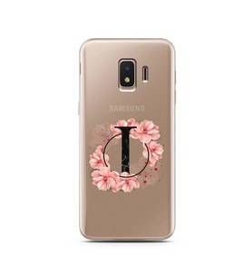 Pembe Çiçekli Harf Tasarım Süper Şeffaf Silikon Telefon Kılıfı Samsung J2 Core I
