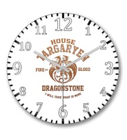Game of Thrones House Targaryen1 Duvar Saati Bombeli Gercek Cam