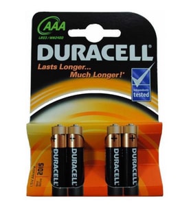 Duracell 4'lü Alkaline AAA Pil 1,5 V