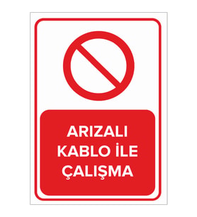 MIGNATIS - Arızalı Kablo İle Çalışma Levhası - Sac Malzeme 35x50cm