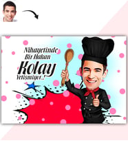 BK Gift Kişiye Özel Bay Chef Karikatür Baskılı Yaş Pasta İçin Yenilebilir Şekerli Kağıt  3(Sadece Kağıt)
