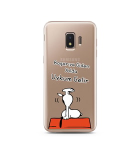 Snoopy Tasarımlı Süper Şeffaf Silikon Telefon Kılıfı Samsung J2 Core