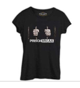 Prison Break - Behind the Bars Siyah Kadın Tshirt