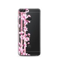 Transparan Çiçek Tasarımlı Süper Şeffaf Silikon Telefon Kılıfı Huawei P Smart 