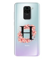 Pembe Çiçekli Harf Tasarım Süper Şeffaf Silikon Telefon Kılıfı Xiomai Redmi Note