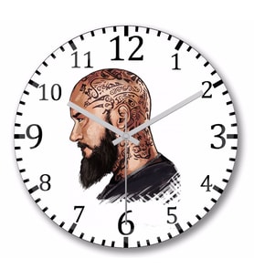 Cartoon Ragnar Duvar Saati Bombeli Gercek Cam