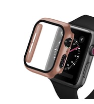 BİPOWER Apple Watch 38 mm Kasa ve Ekran Koruyucu (Kırmızı-Rose Gold)
