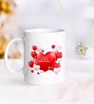 BK Gift Kişiye Özel Sevgililer Günü Kupa ve Çift İsimli Papatya Kolye-41 (Model 1)