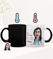 BK Gift Kişiye Özel Kız Kardeş Karikatürlü Sihirli Cam Kupa Bardak - 2