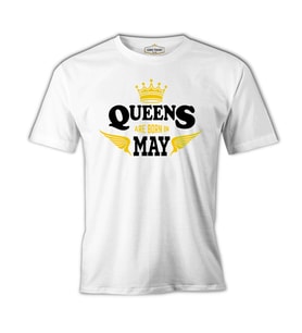 Burç - Queens Born in May Beyaz Erkek Tshirt