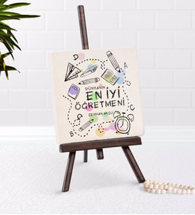 BK Gift Kişiye Özel Dünyanın En iyi Öğretmeni Şovaleli Doğal Taş-8 (Beyaz)