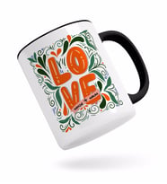 BK Gift Kişiye Özel Love Tasarımlı Siyah Kupa Bardak-2
