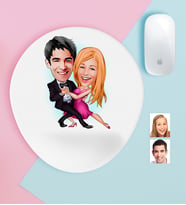 BK Gift Kişiye Özel Sevgililer Karikatürlü Bilek Destekli Mouse Pad-13 (Beyaz)