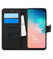Microsonic Samsung Galaxy S10E Kılıf Fabric Book Wallet Siyah