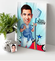 BK Gift Kişiye Özel Bay Diş Hekimi Karikatür Kanvas Tablo 30x50cm 2