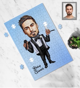 Kişiye Özel Berber Karikatürlü A3 240 Parça Puzzle Bay-3