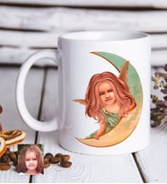 BK Gift Kişiye Özel Kız Çocuk Melek Karikatürlü Beyaz Kupa Bardak-1